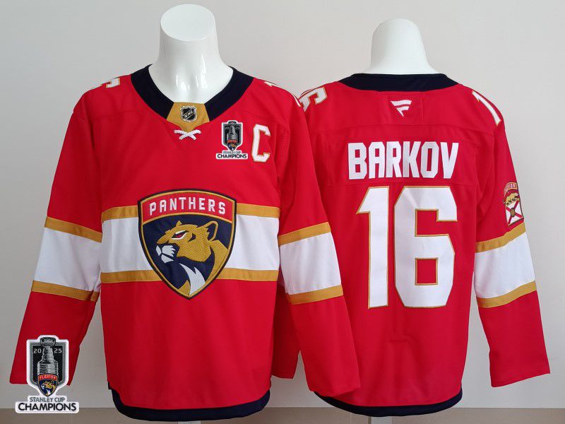 Men 2025 Florida Panthers #16 Barkov Red Fanatics Home Premium NHL Jersey style 2->florida panthers->NHL Jersey